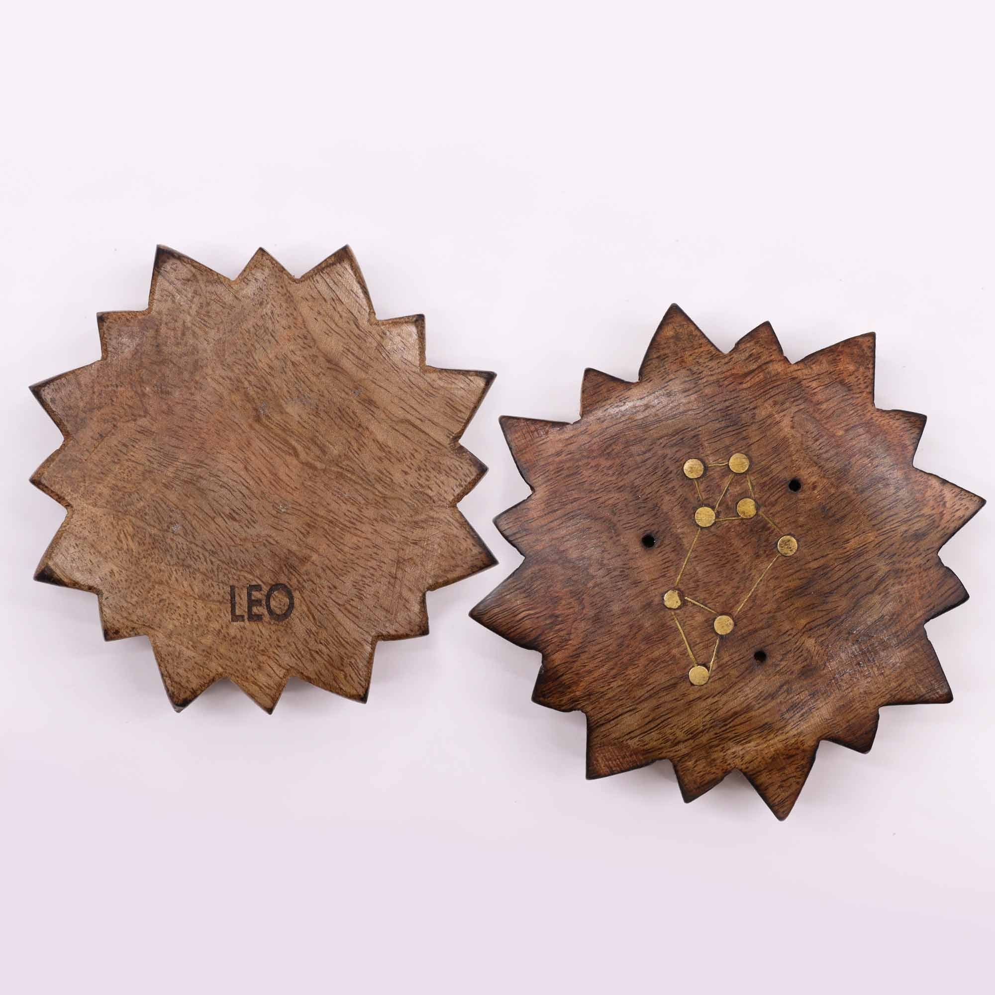 Engraved and Brass Zodiac Sign Incense Burners - Sun
