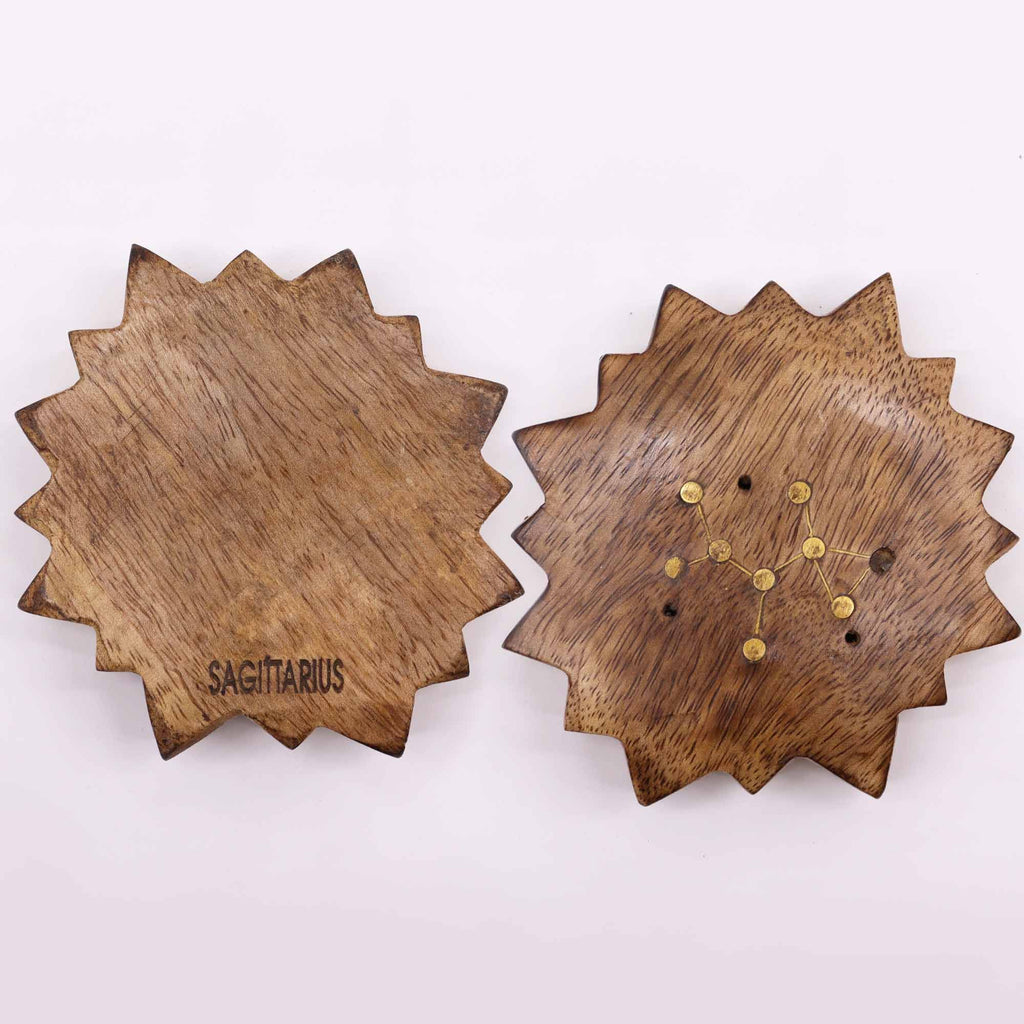 Engraved and Brass Zodiac Sign Incense Burners - Sun