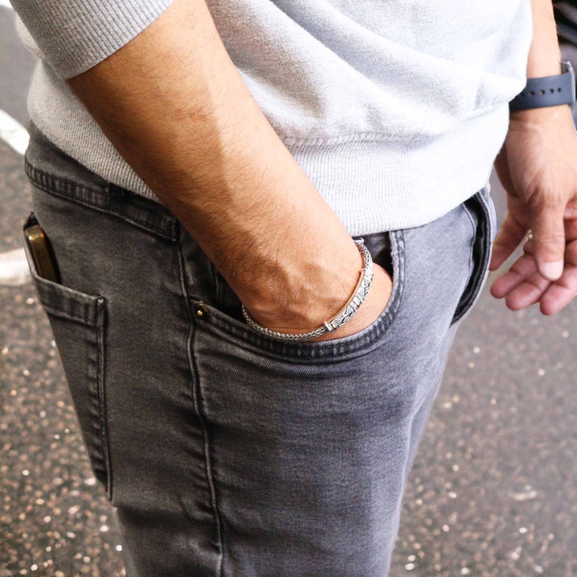 Silver &amp; Gold Bracelet - Unisex Single Chain