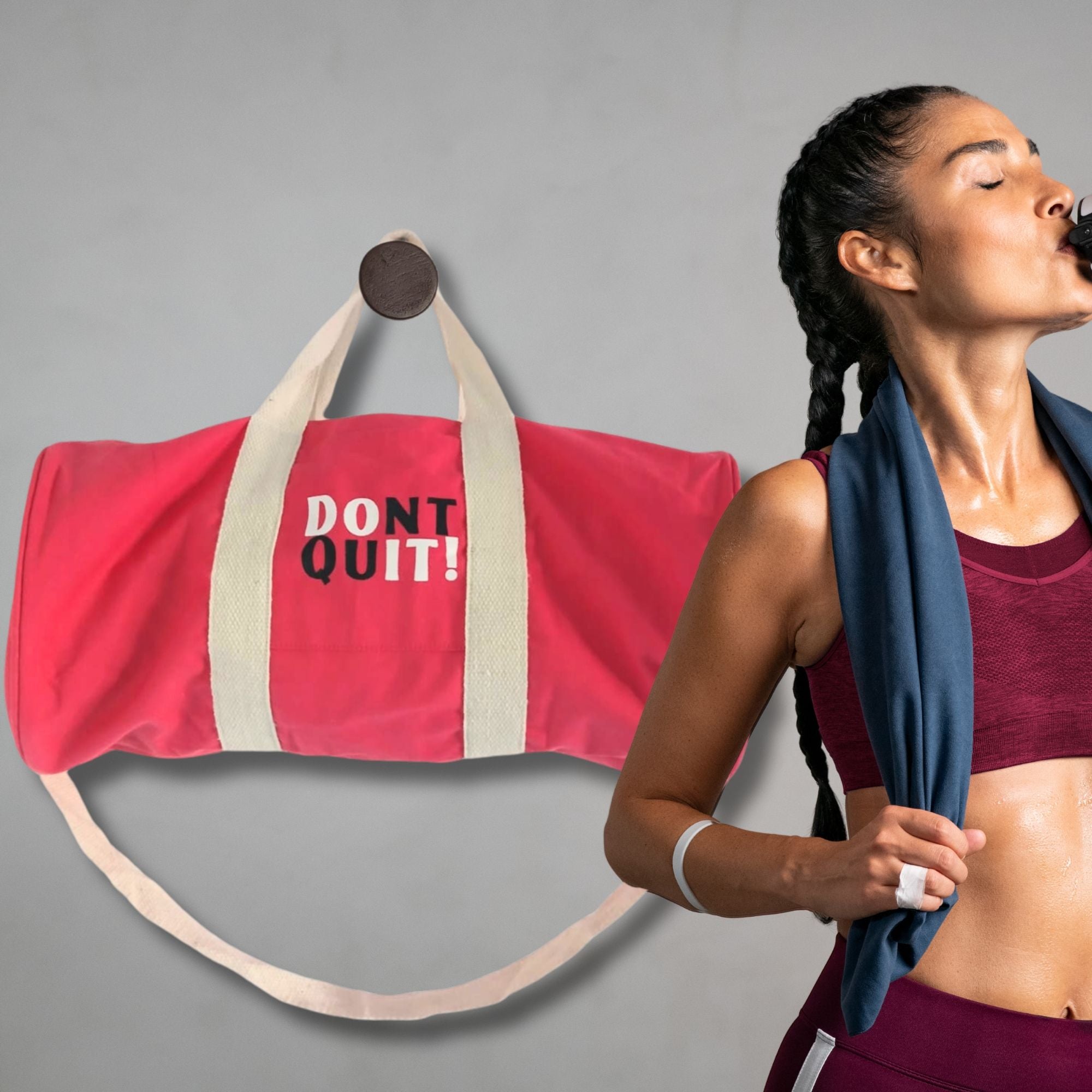 Don't Quit Gym Bag - Cherry Pink (219C)