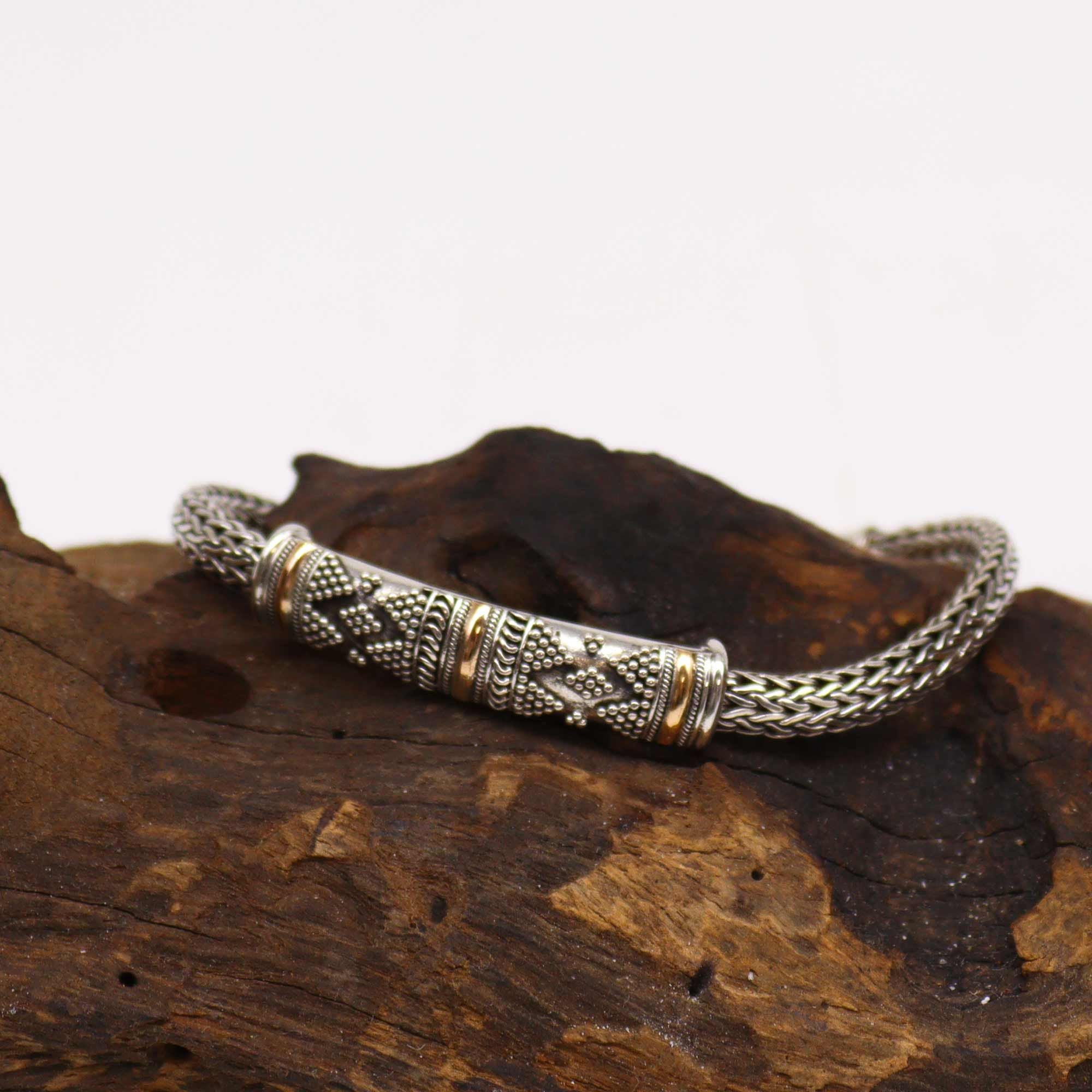 Silver &amp; Gold Bracelet - Unisex Single Chain