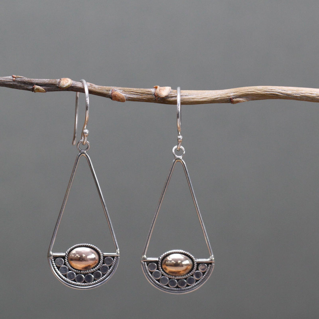 Silver &amp; Gold Earring - Luna Balance