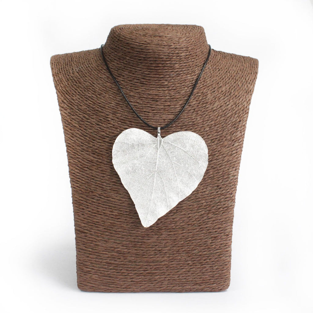 Necklace - Heart Leaf - Silver