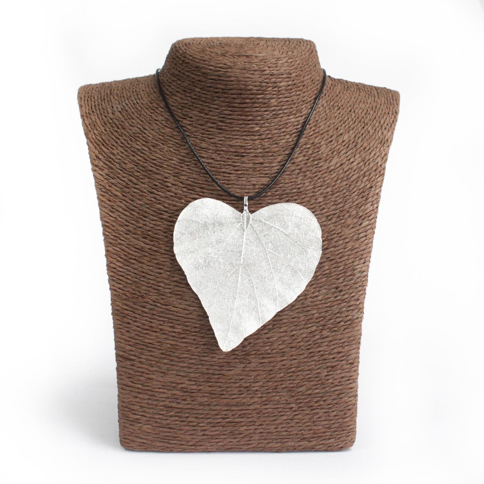 Necklace - Heart Leaf - Silver