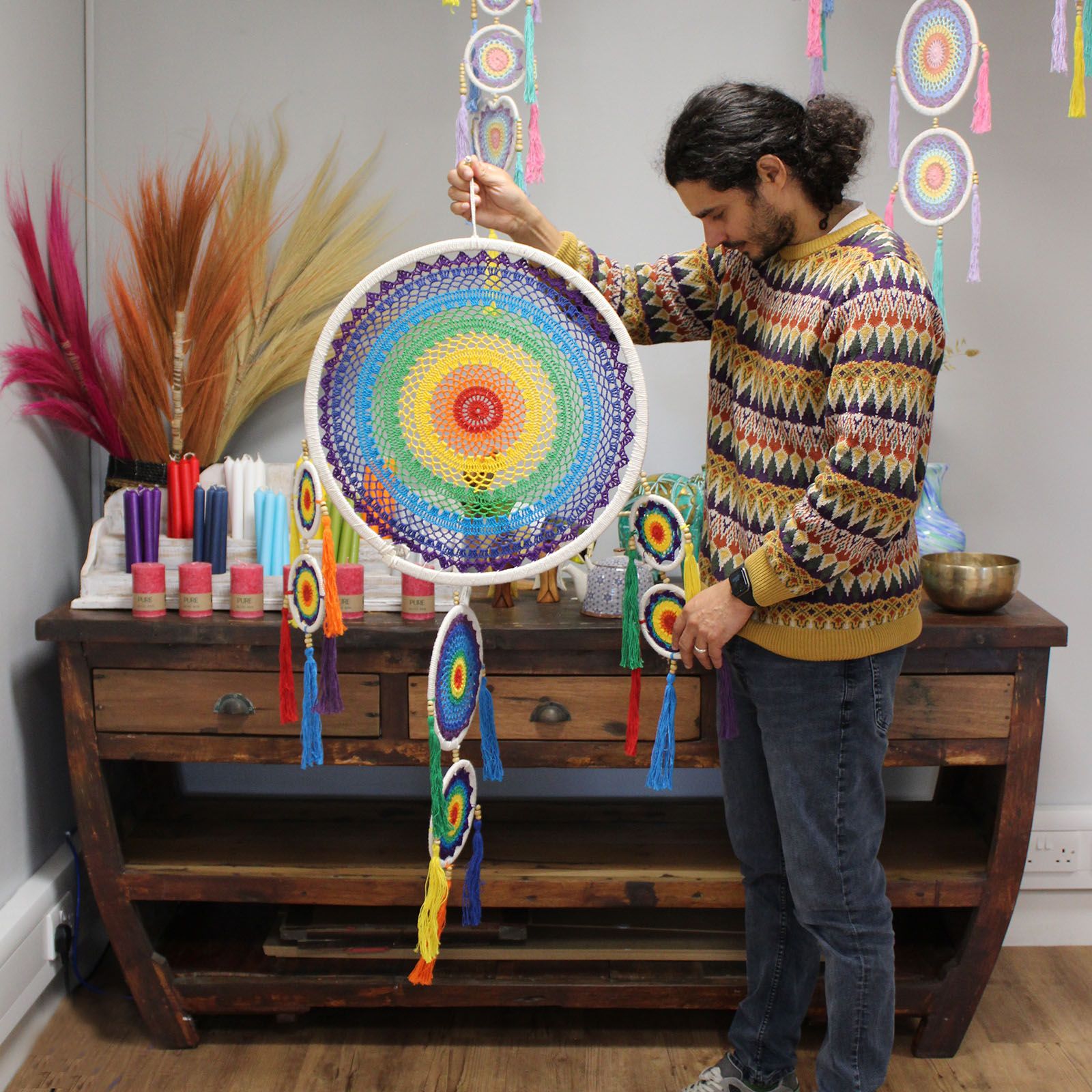 Extra Large Dreancatcher - Vivid Rainbow