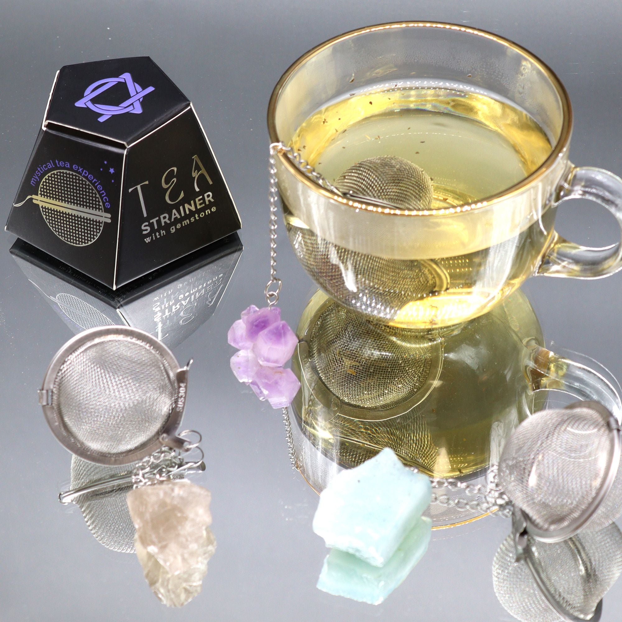 Raw Crystal Gemstone Tea Strainer - Aquamarine