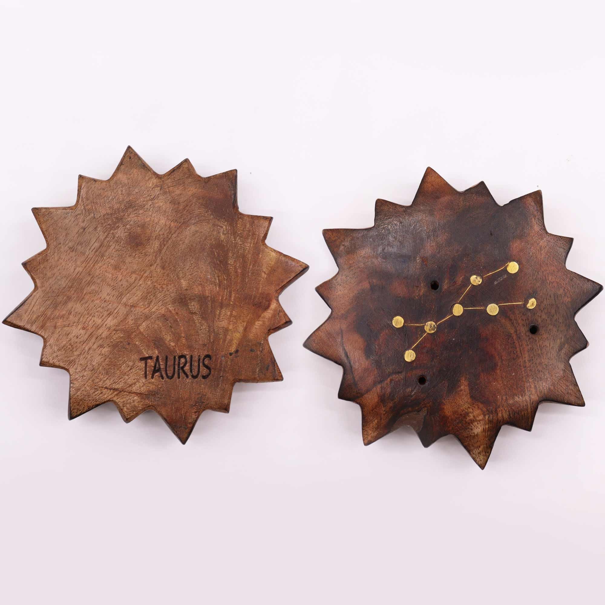 Engraved and Brass Zodiac Sign Incense Burners - Sun