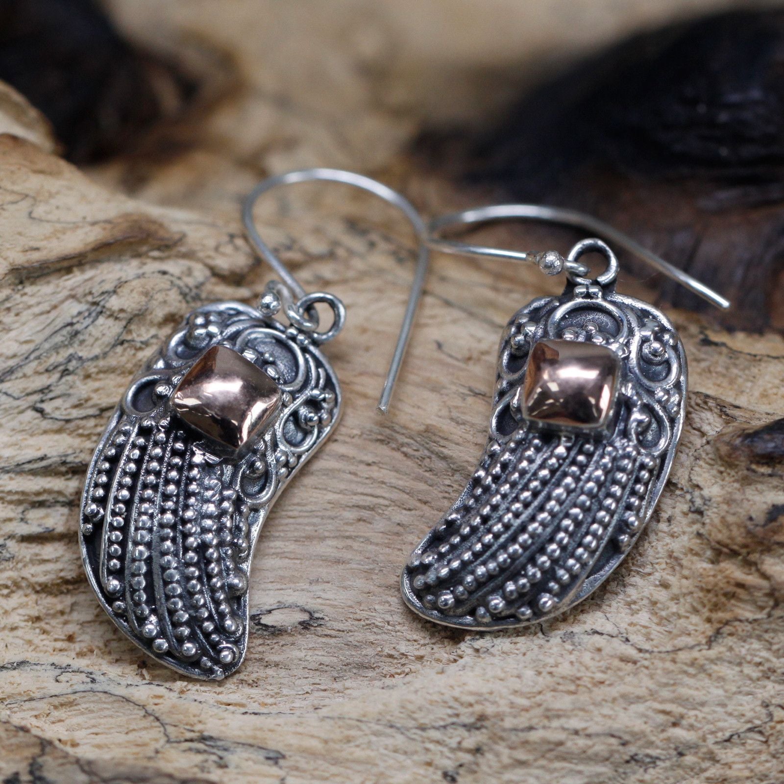 Silver &amp; Gold Earring - Angel Wings