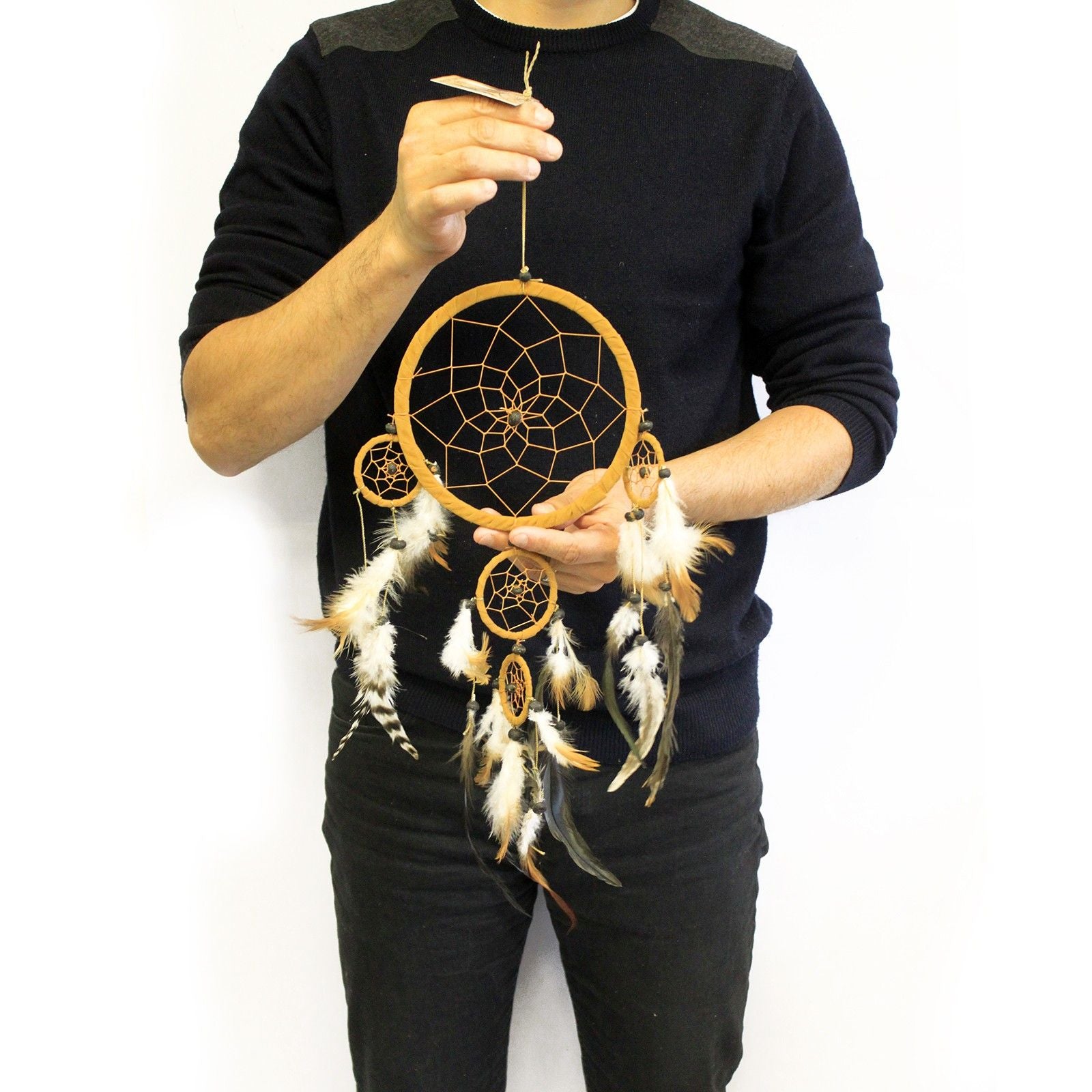 Bali Dreamcatcher- Medium Round - Cream/Coffee/Choc