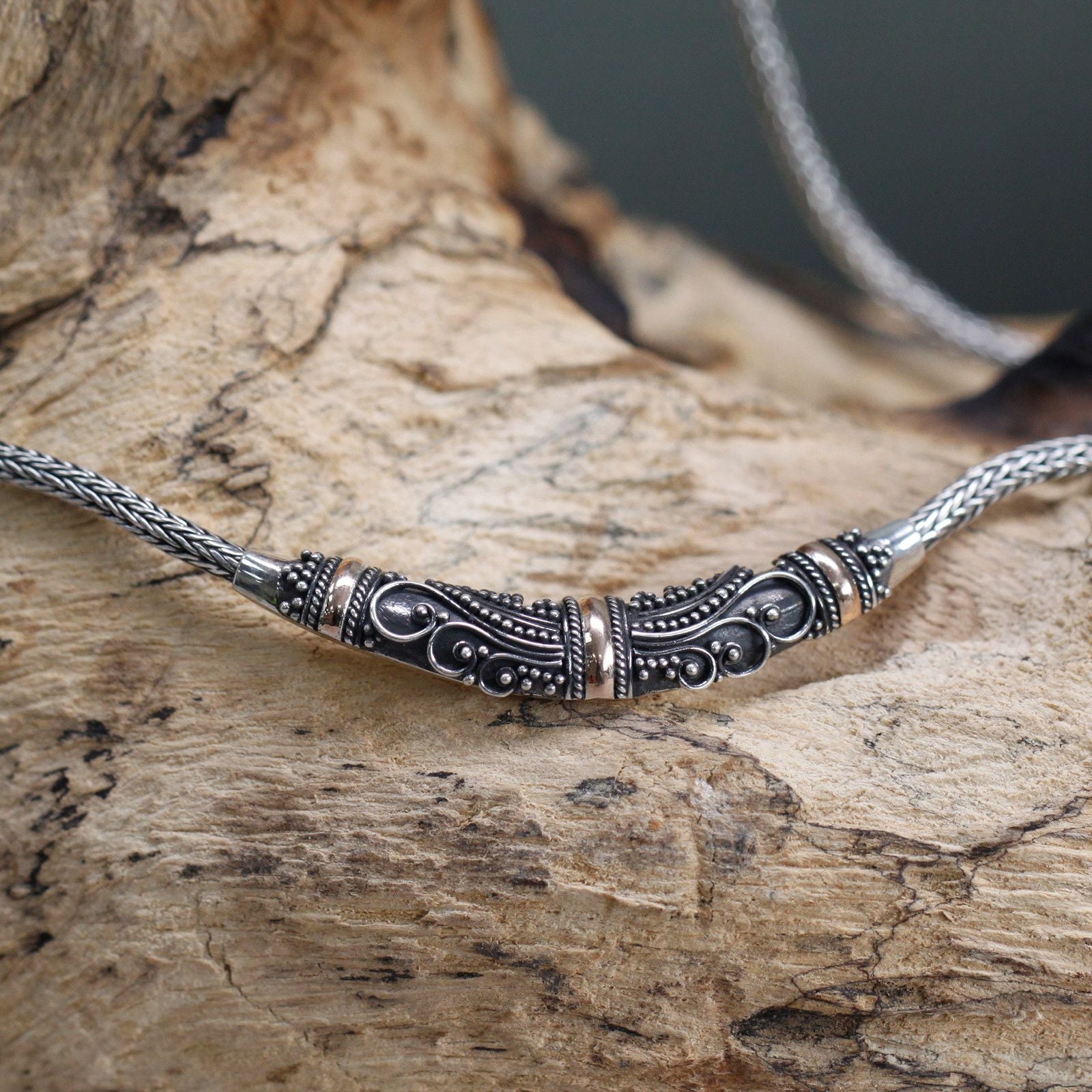 Silver &amp; Gold Bracelet - Tribal