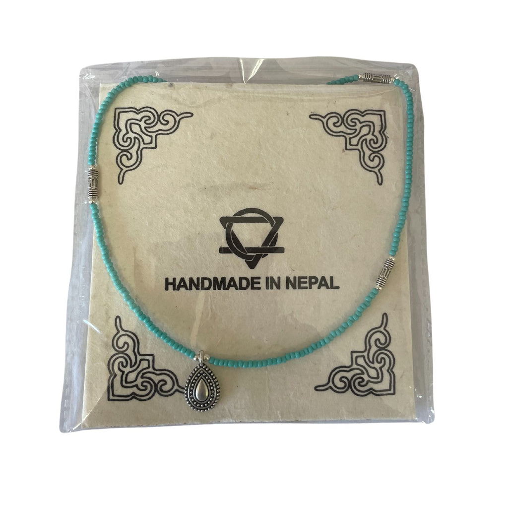 Nepalese Extra Fine Gem Necklace - Turquoise &amp; Teardrop