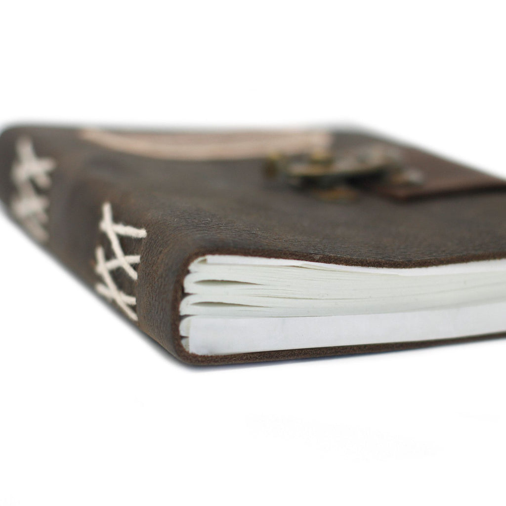 Leather Black Confessions with Lock Notebook (18x13 cm)