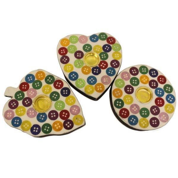 Button Incense Cone Holders - Asst Shapes