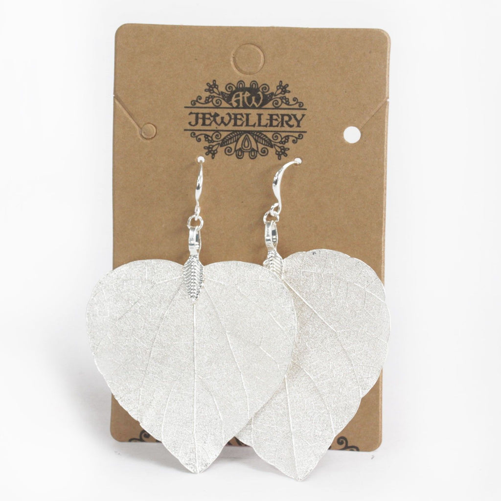 Earrings - Heart Leaf - Silver