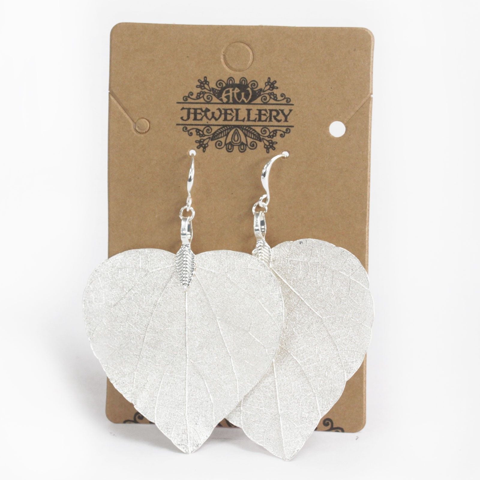 Earrings - Heart Leaf - Silver