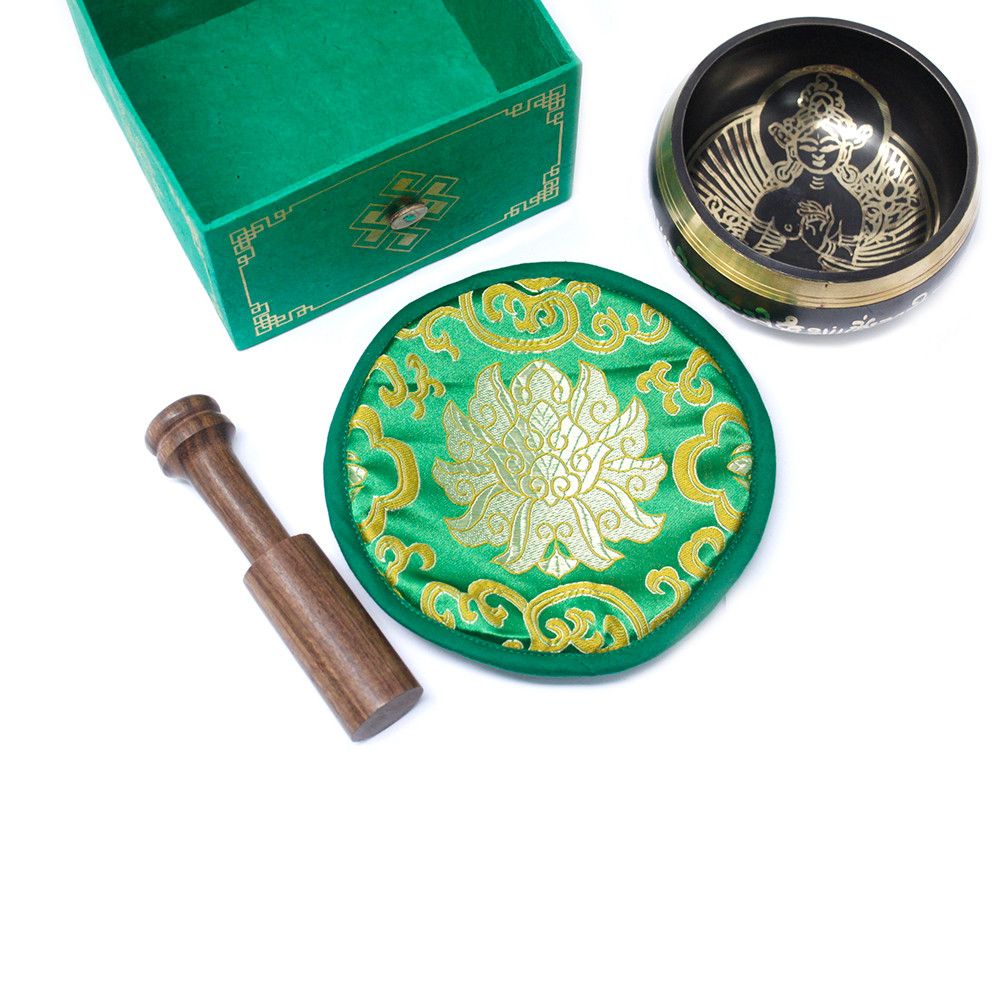 Juego de cuencos tibetanos de Tara Verde de 10 cm (mín. 380 g)