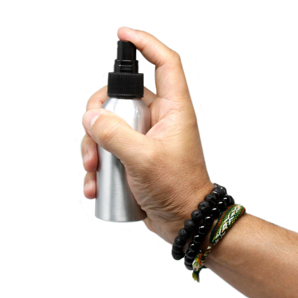 100ml Aluminum Bottle with Black Spray Top