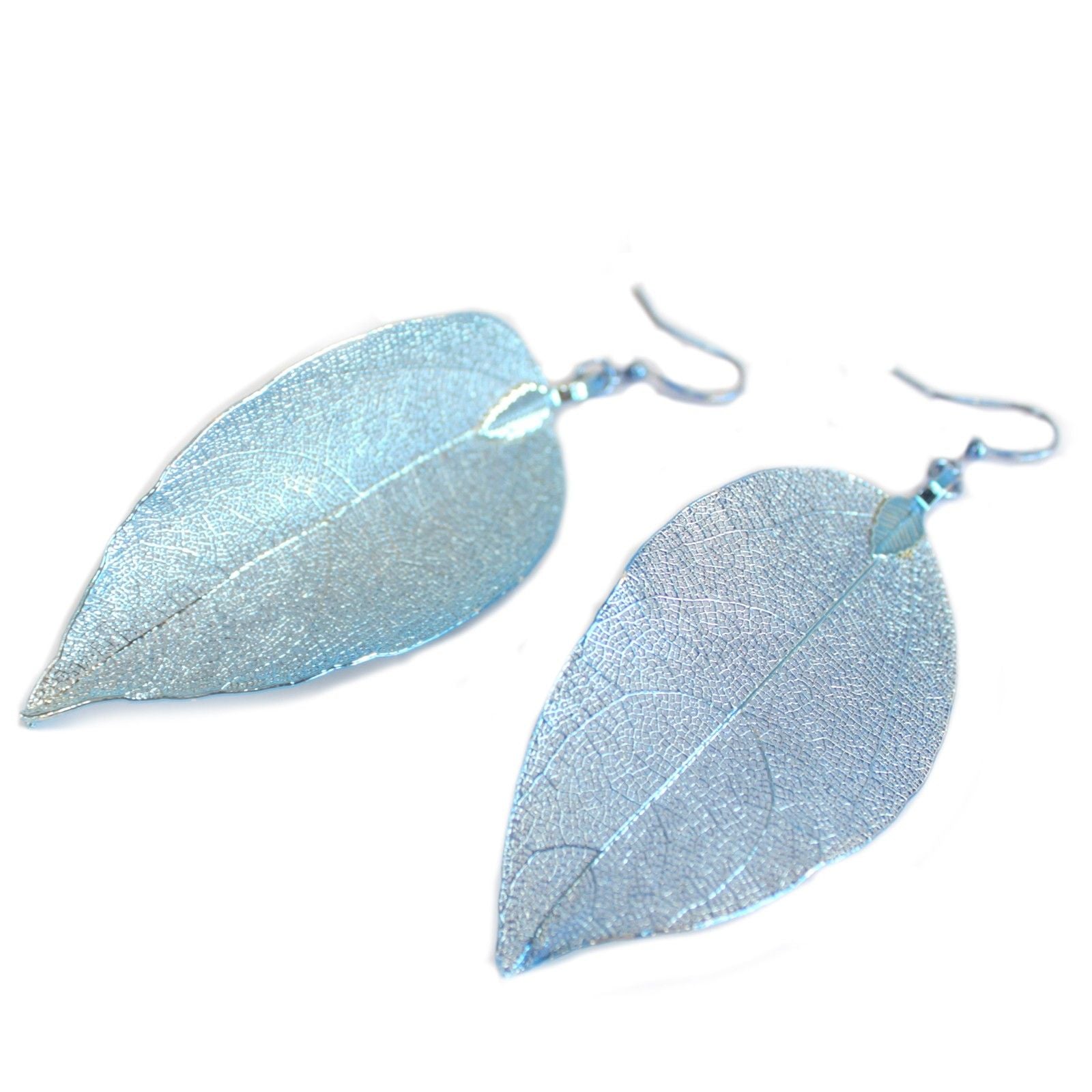 Earrings - Bravery Leaf - Blue