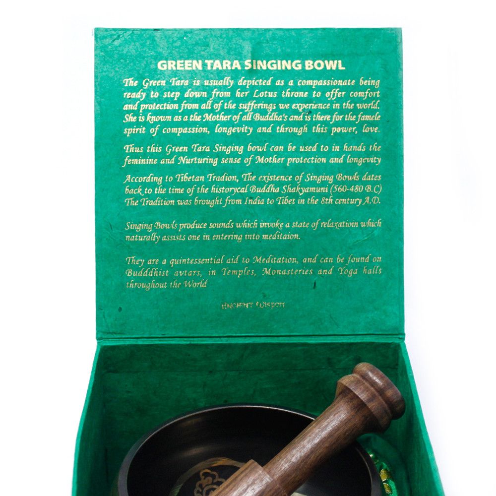 Juego de cuencos tibetanos de Tara Verde de 10 cm (mín. 380 g)