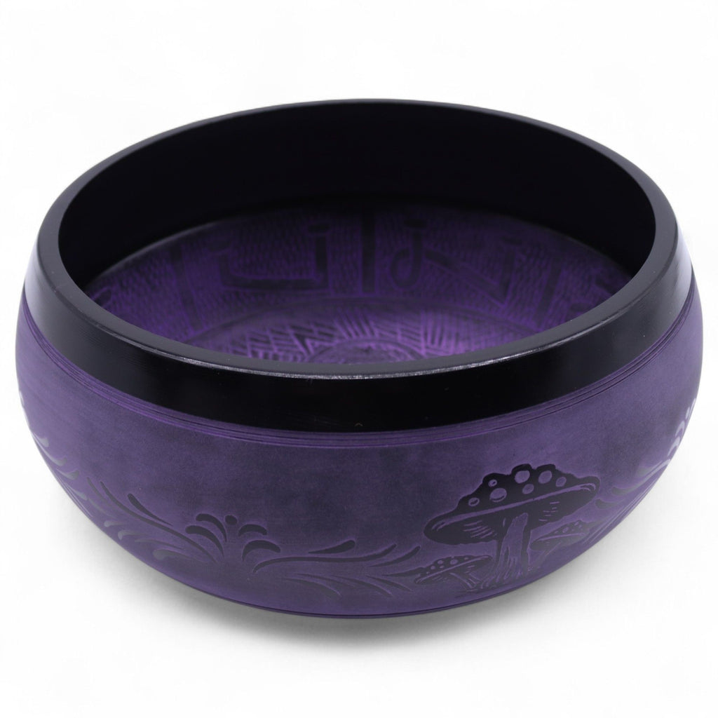 Cuenco tibetano con forma de hongo, sonido extra fuerte, color morado (23 x 10,5 cm, 1,3 kg)