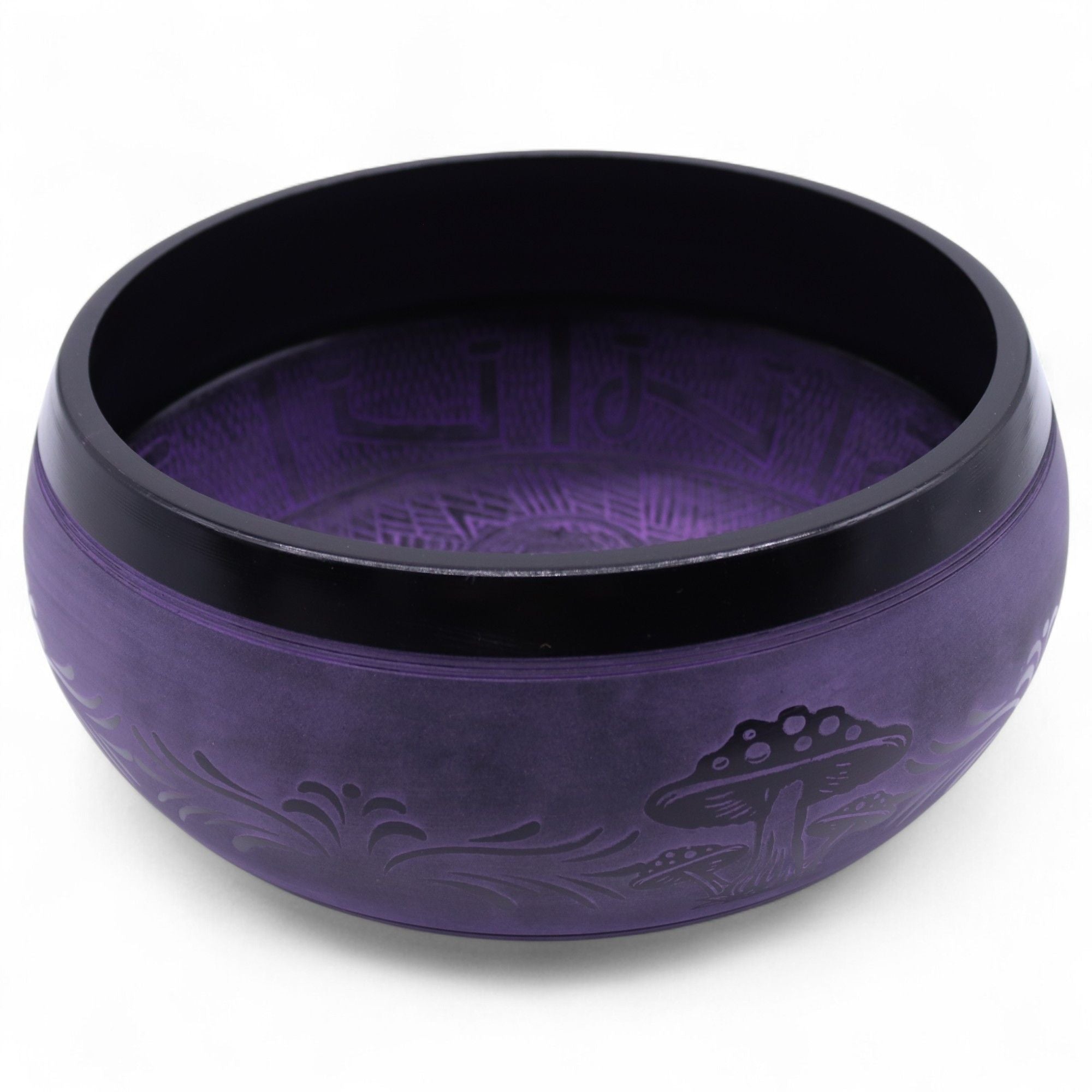 Cuenco tibetano con forma de hongo, sonido extra fuerte, color morado (23 x 10,5 cm, 1,3 kg)