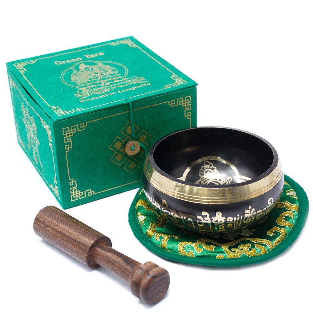 Juego de cuencos tibetanos de Tara Verde de 10 cm (mín. 380 g)