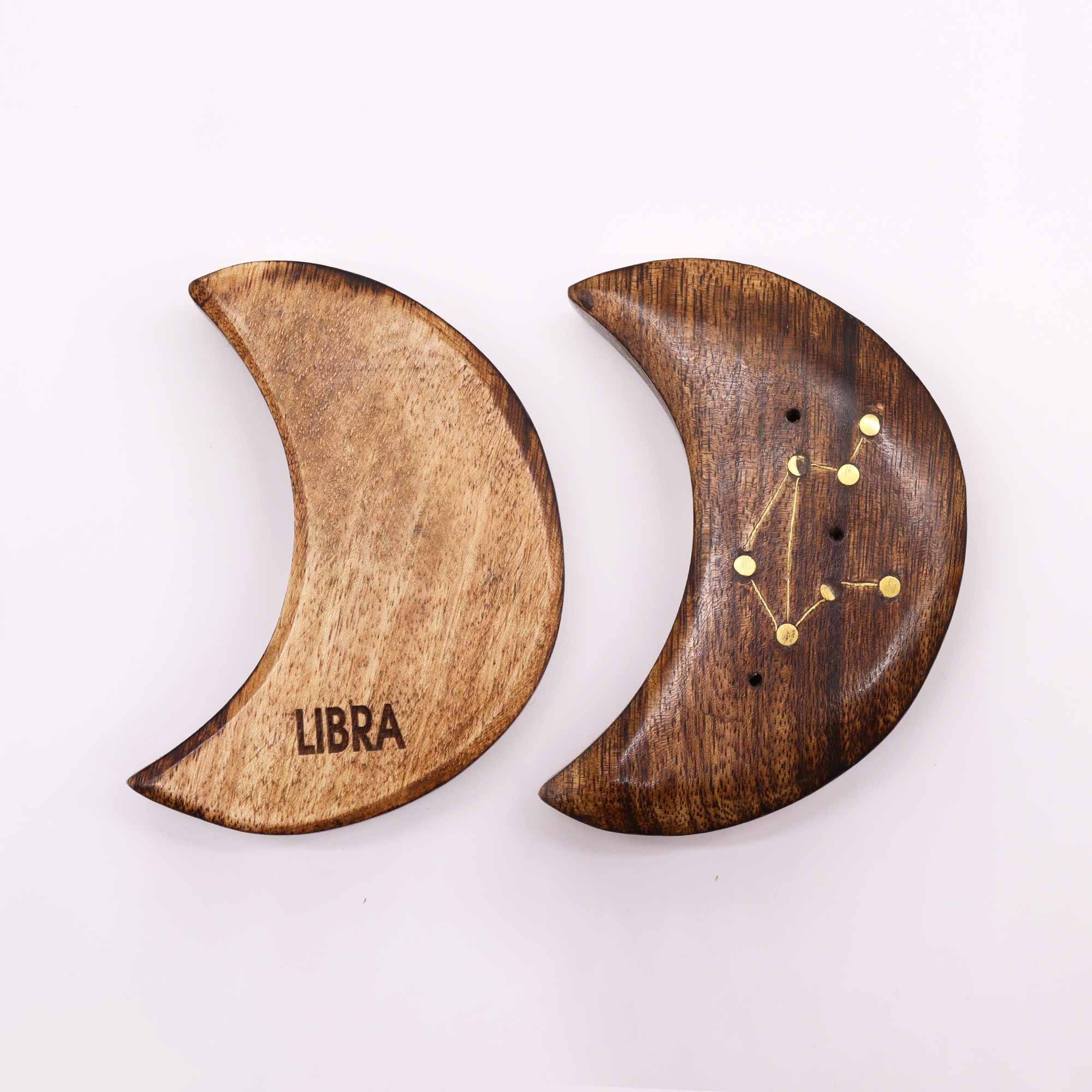 Engraved and Brass Zodiac Sign Incense Burners - Moon