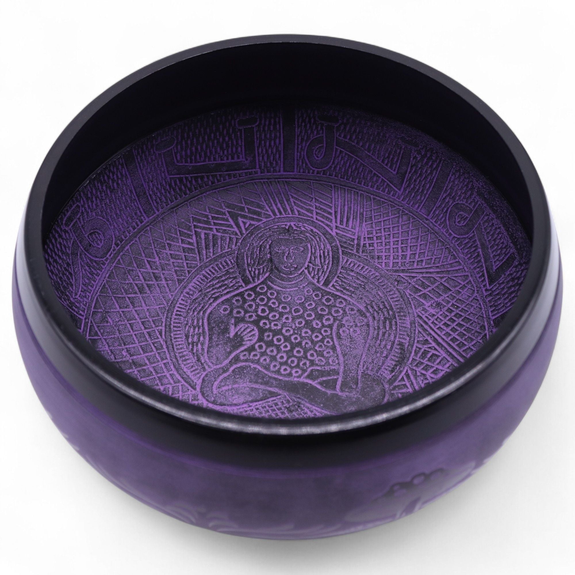 Cuenco tibetano con forma de hongo, sonido extra fuerte, color morado (23 x 10,5 cm, 1,3 kg)