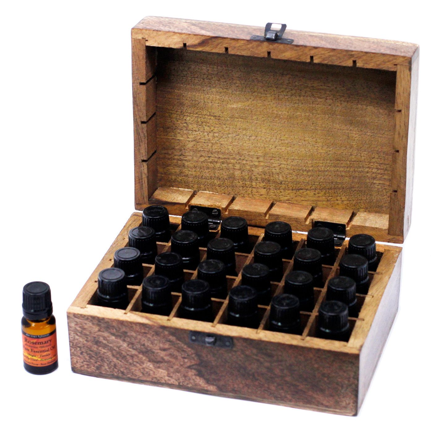 Aromatherapy Floral Carved Box (Holds 24 bottles)
