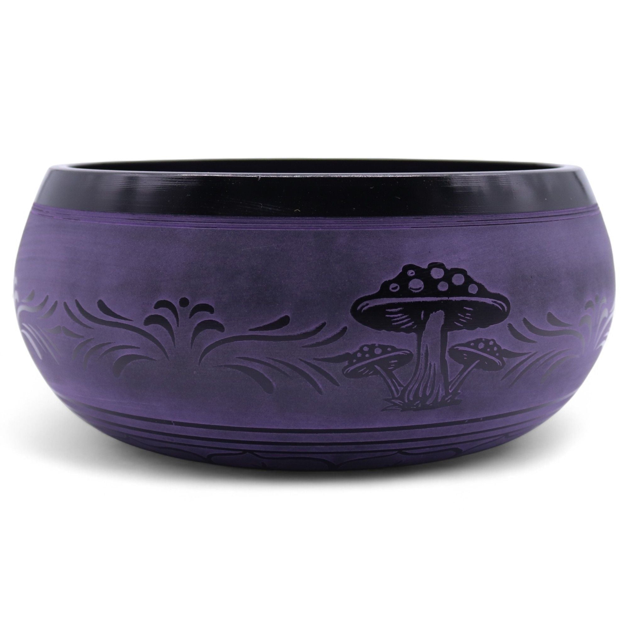 Cuenco tibetano con forma de hongo, sonido extra fuerte, color morado (23 x 10,5 cm, 1,3 kg)