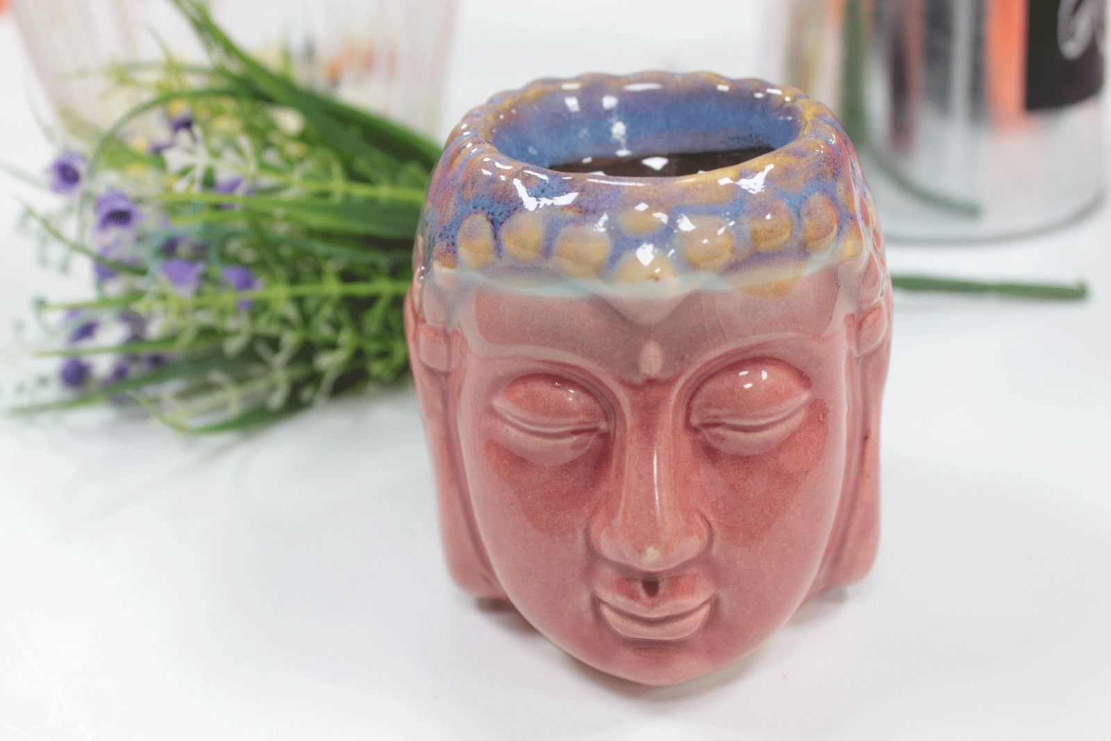 Buddha Oil Burner - Rose &amp; Teal