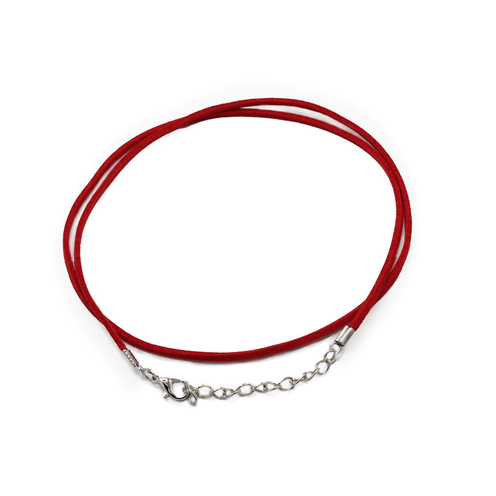 Packs Faux Suede Pendant Cords - 2.5mm x 55cm - Red A056