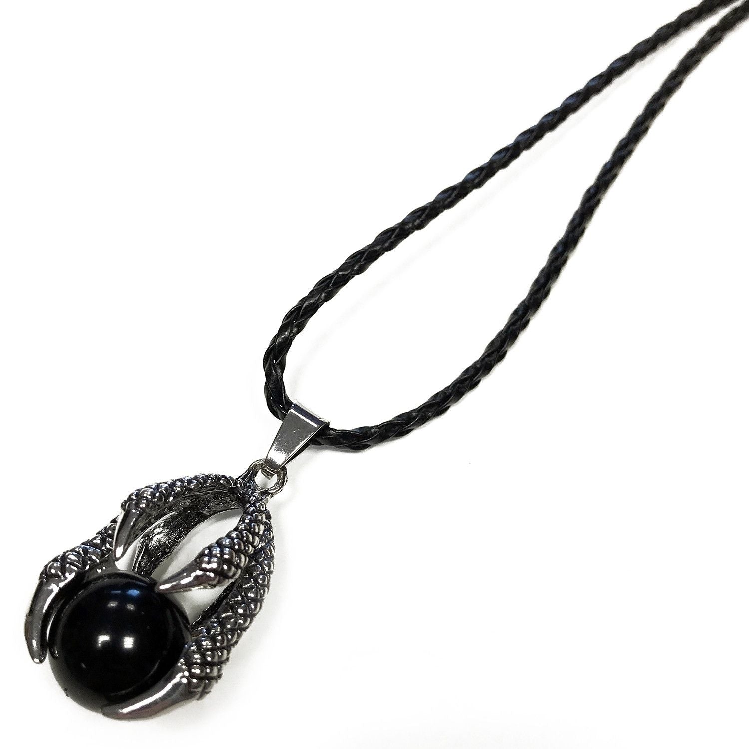 Lrg Dragon Claw Pendent - Black Agate