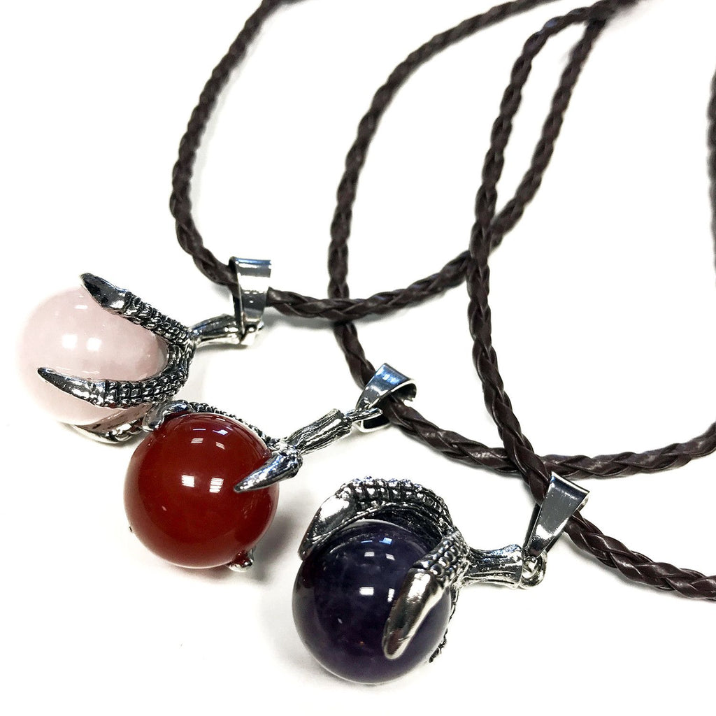 Lrg Dragon Claw Pendent - Black Agate