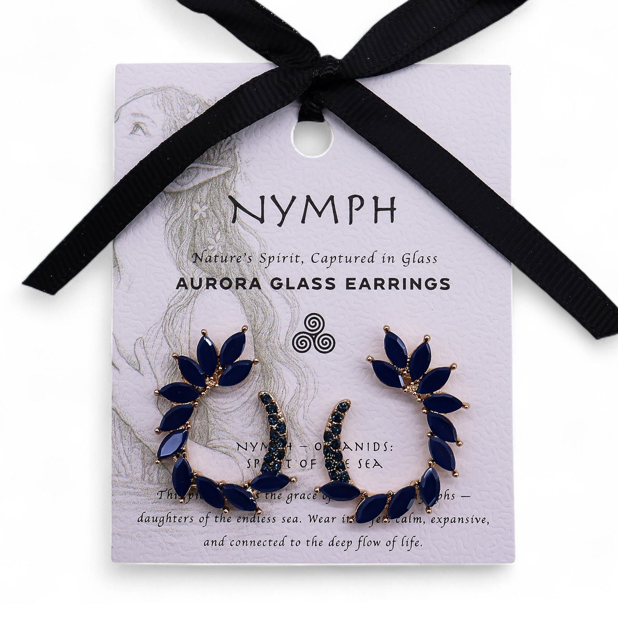 Royal Blue - Vintage Glass - Loop - Earrings