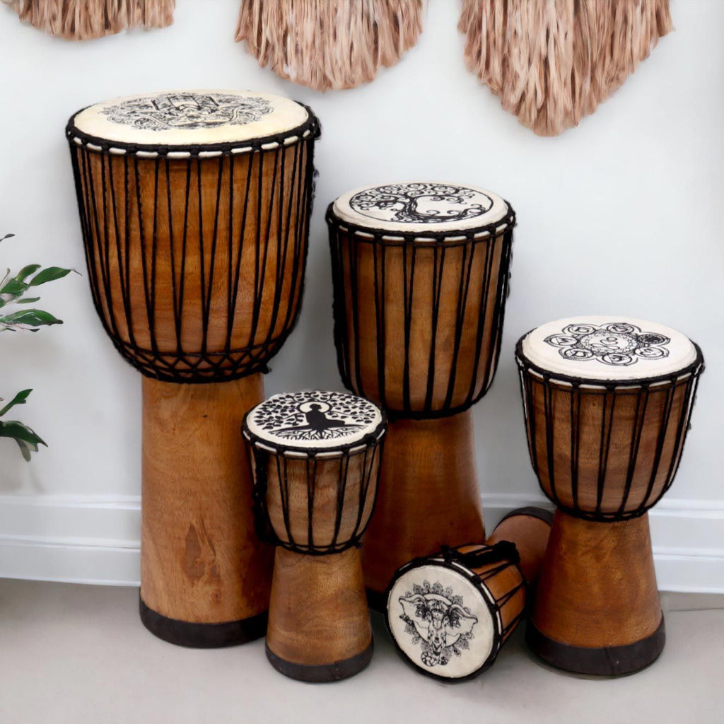 Handgemaakte djembe met brede bovenkant - 25 cm