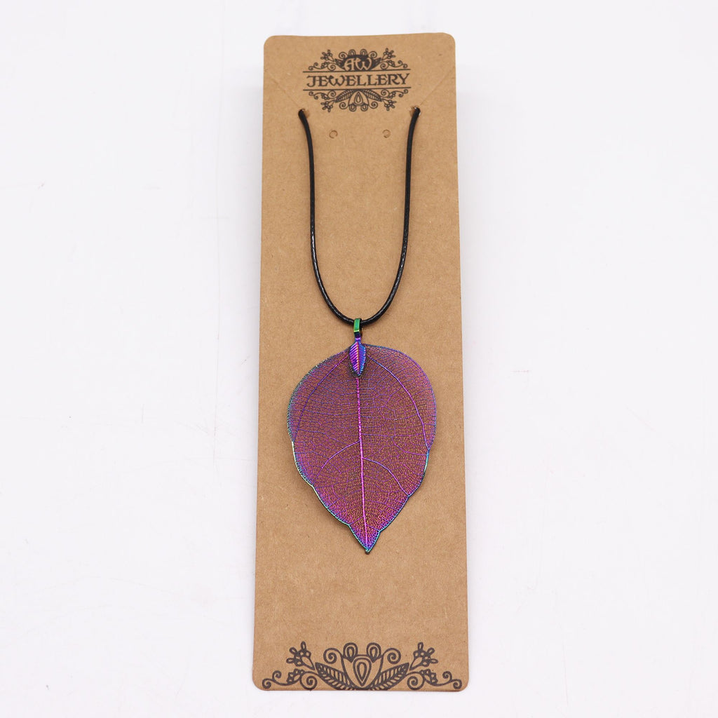 Necklace - Bravery Leaf - Lavender