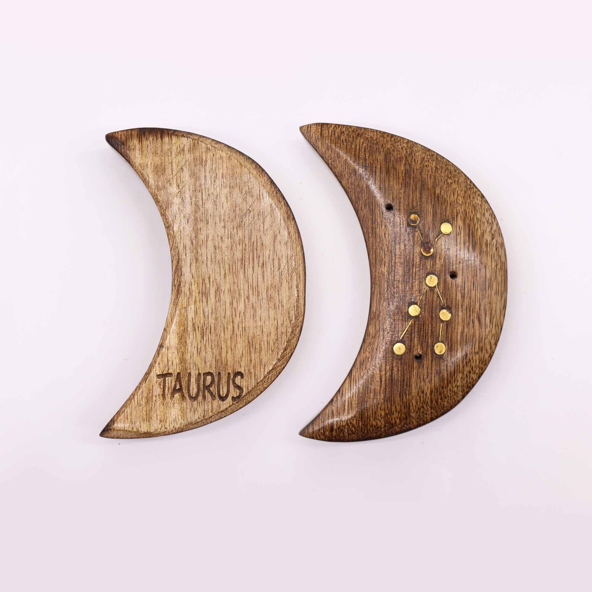 Engraved and Brass Zodiac Sign Incense Burners - Moon